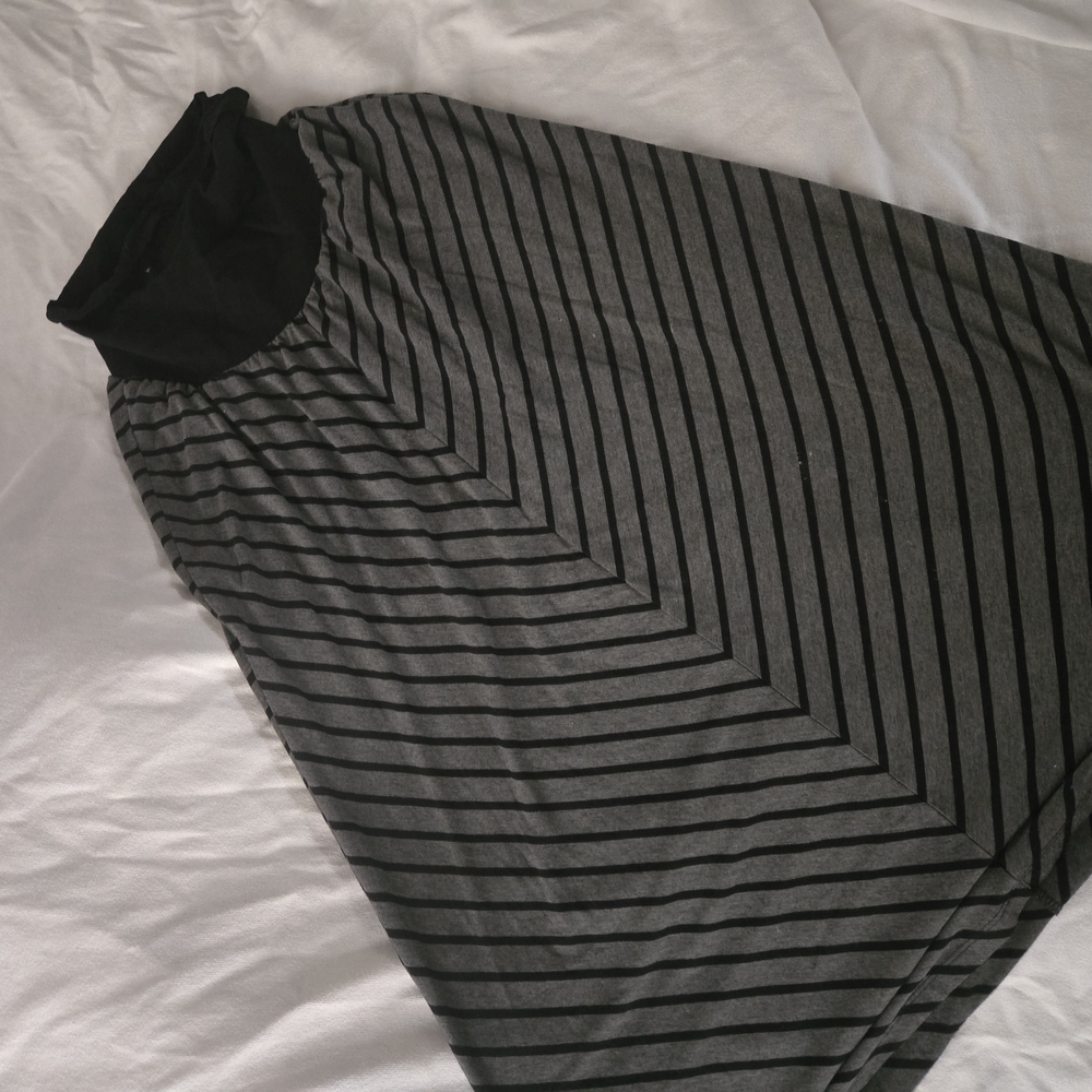 Striped Gray and Black Women's Skirt